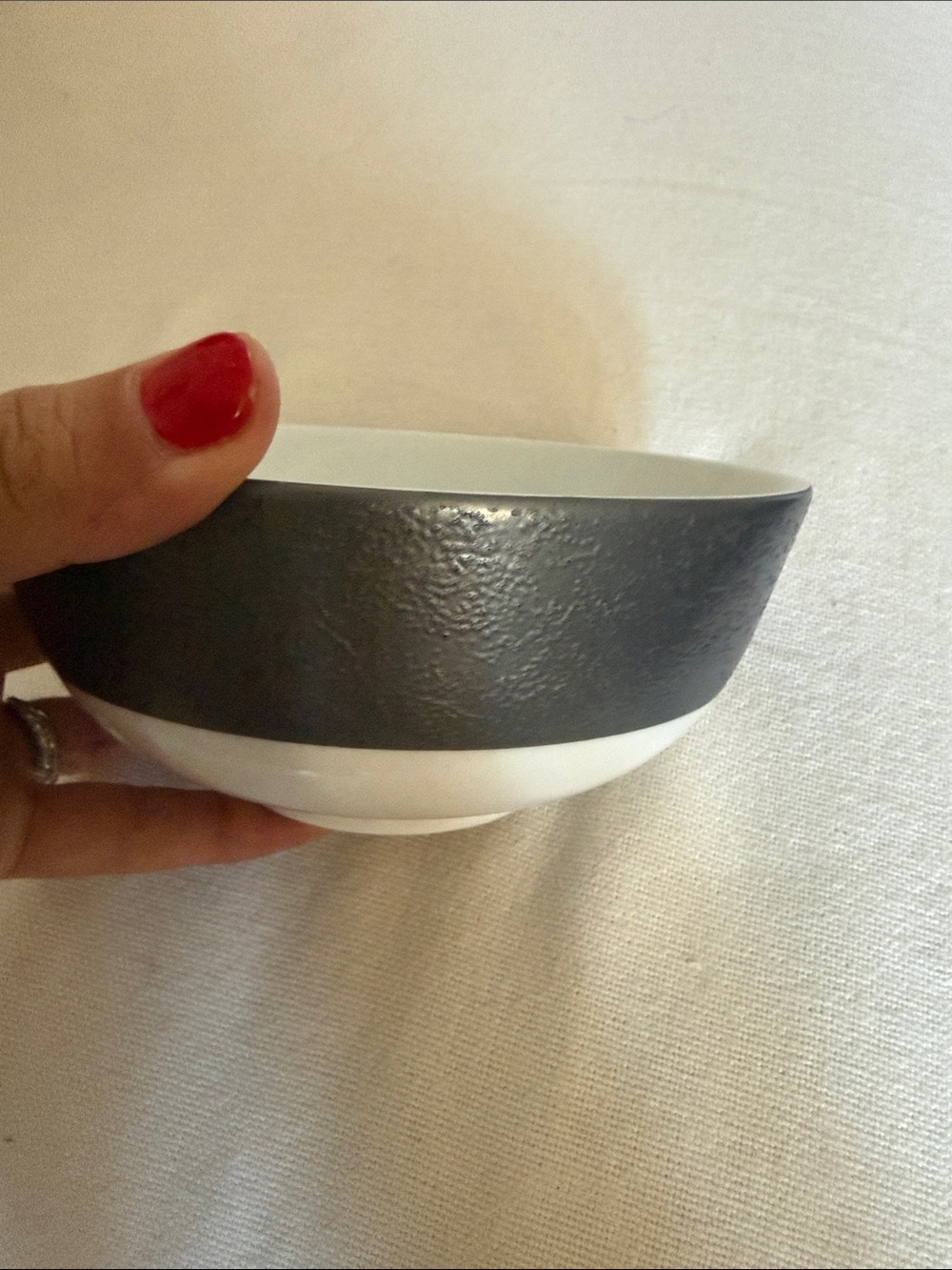 Michael Aram Black and White Textured Ceramic Bowl